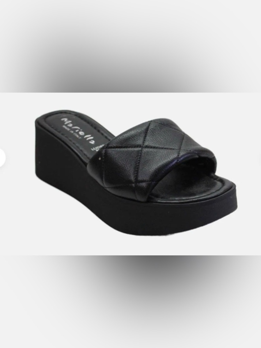 Mariella | Black Platform Slides